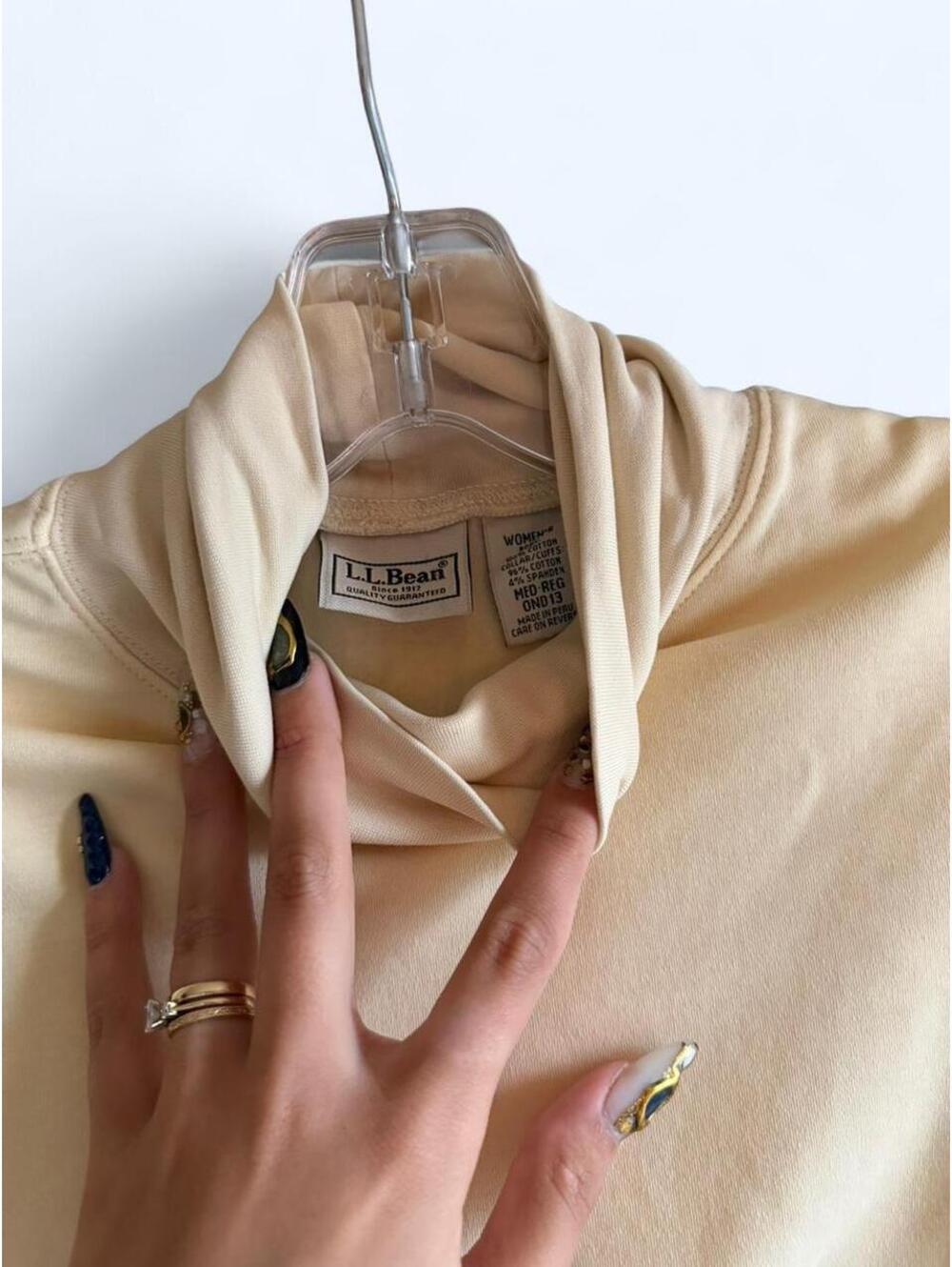 L.L.Bean Butter yellow 100% cotton turtleneck top